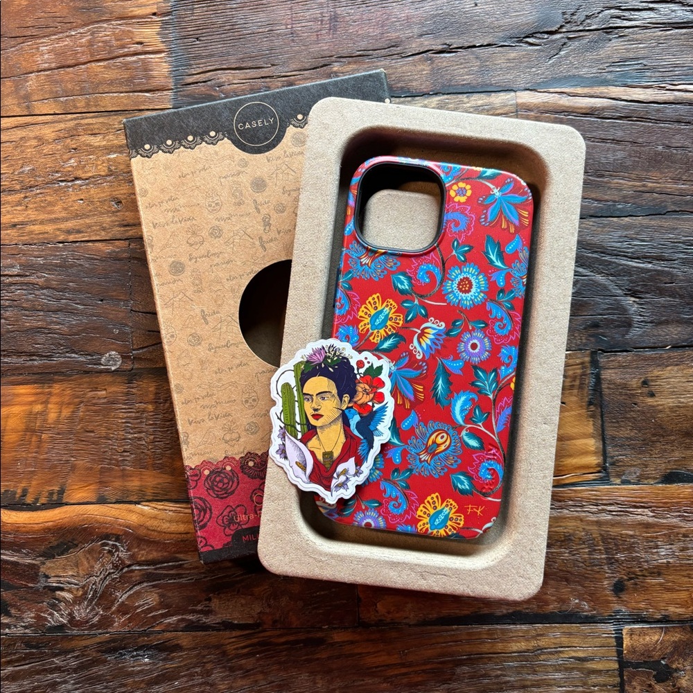 iPhone 15 Casely Bold MagSafe Phone Case 🌸🌺Frida Kahlo Painted Flowers 🌺🌸